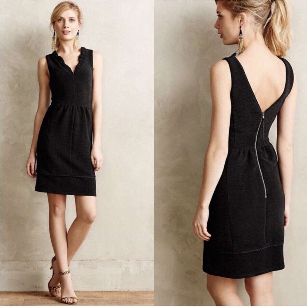 New Anthropologie Maeve Elegant Black Sleeveless Dress Size Medium